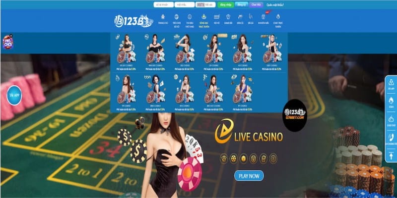 Sảnh cược casino 123b gồm nhiều trò chơi cực cuốn hút 